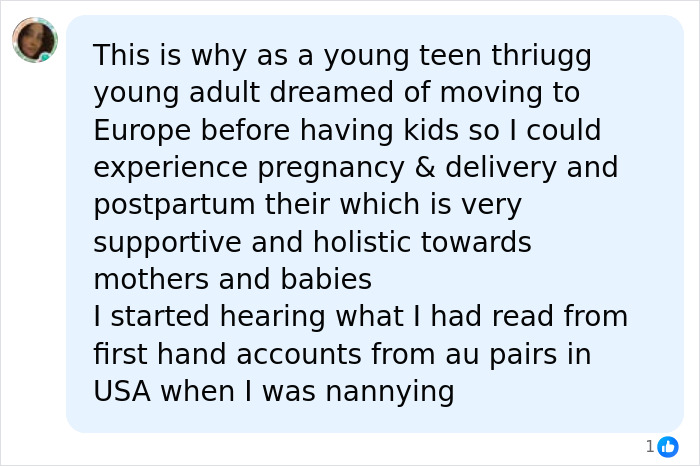 Comment about dreaming of moving to Europe for supportive pregnancy and postpartum care Comment about dreaming of moving to Europe for supportive pregnancy and postpartum care