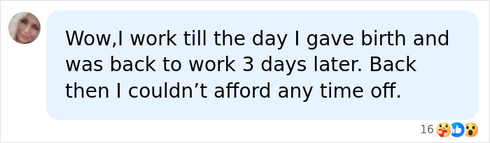 Working until birth and returning to work three days later comment on US work culture Working until birth and returning to work three days later comment on US work culture