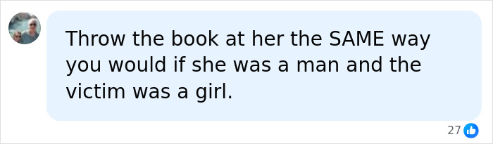 A comment urging equal justice for a Female World Cup Soccer Hopeful accused of crimes against a 14-year-old boy.