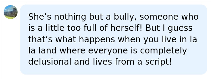An online comment stating, Blake Lively is a bully and full of herself, impacting fears of being blacklisted.