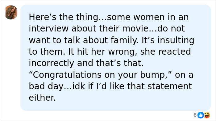 A social media comment discussing interview etiquette regarding Blake Lively and fear of being blacklisted.