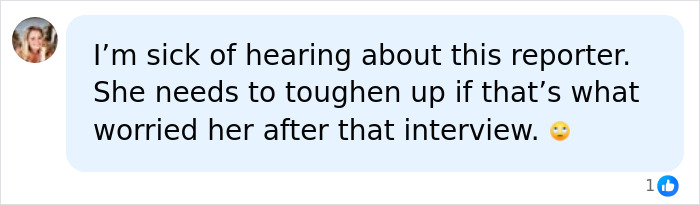 A social media comment about a reporter fearing being blacklisted after an interview, discussing Blake Lively.