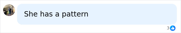 A text bubble saying "She has a pattern" with 3 likes, referencing Blake Lively and the fear of being blacklisted.