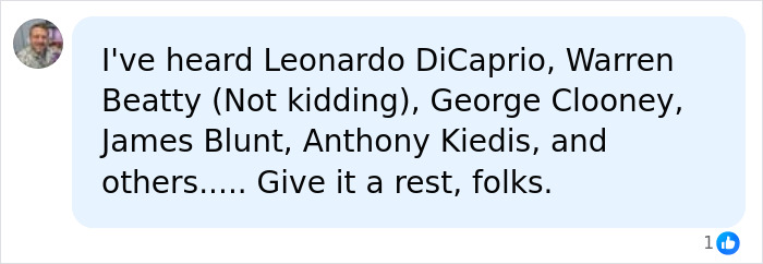 Comment mentioning Leonardo DiCaprio and other celebrities in Hayden Panettiere discussion