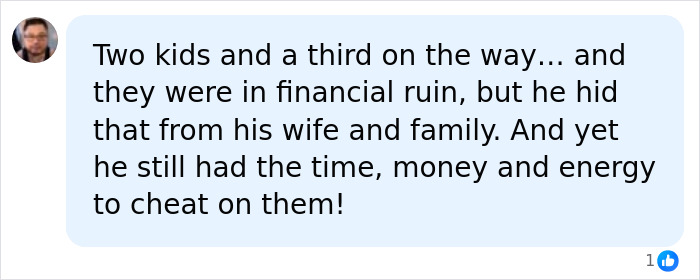 Comment about Chris Watts family financial ruin and infidelity