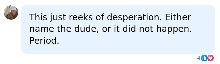 Comment calling out desperation in Hayden Panettiere story and demanding naming the man