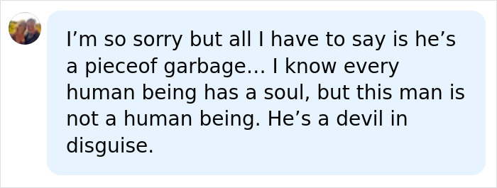 Comment calling Chris Watts a devil in disguise and garbage