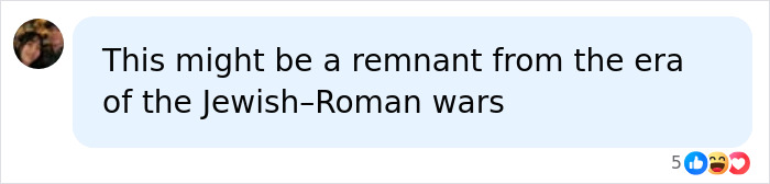 Comment suggesting tunnel might be from Jewish-Roman wars era