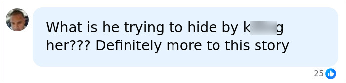 Social media comment about hidden story regarding k*****g