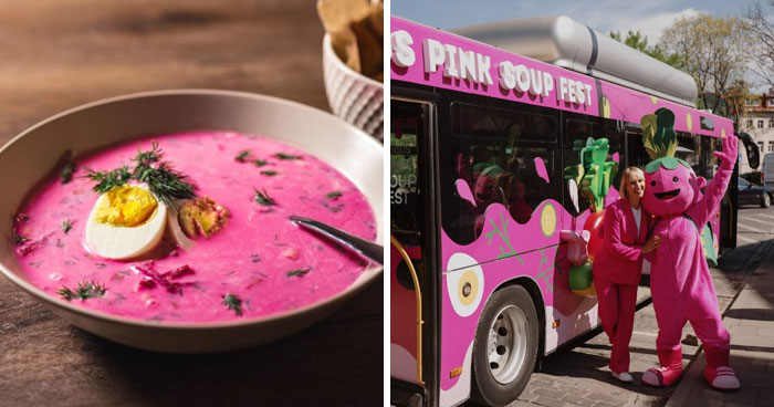 Iconic Pink Soup Inspires Capital Of Lithuania To Start A Tradition Of Coloring The City In Pink