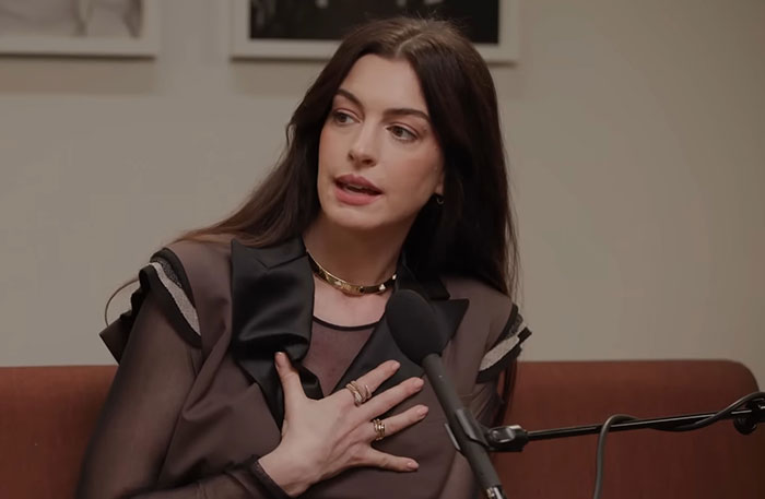 Anne Hathaway speaking in interview about her diagnosis