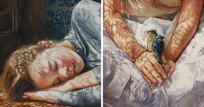 This Self-Taught Watercolor Artist Captures Feminine Grace, Natural Light, And Emotional Symbolism In Stunning Detail (22 Pics)