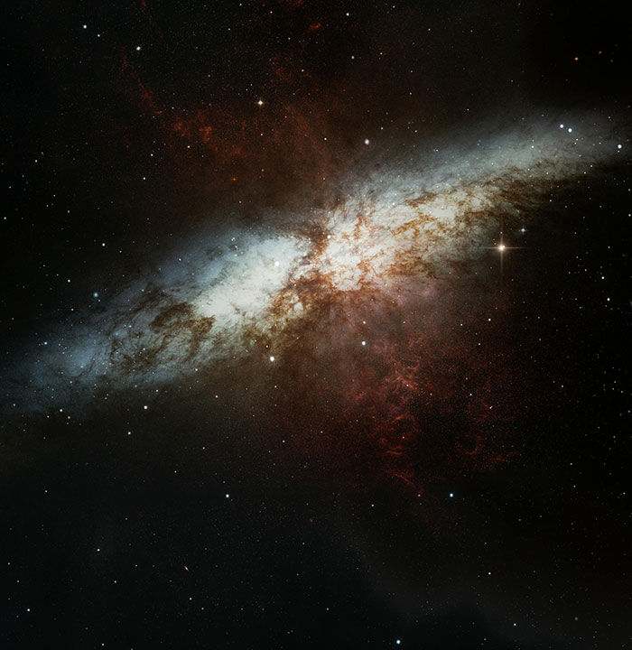 Spiral galaxy in outer space with stars