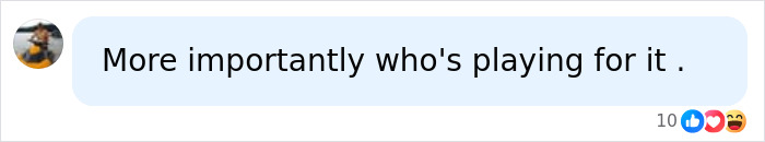 Social media comment asking about players involved Social media comment asking about players involved