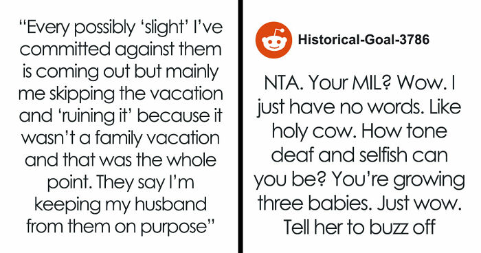 Woman Declines Annual Family Ski Vacation While Pregnant With Triplets, In-Laws Turn Against Her