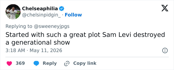 A tweet discusses how Euphoria scenes grew raunchier, affecting Sydney Sweeney's career.