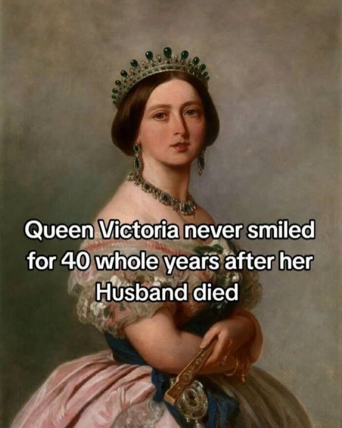 Portrait of Queen Victoria who never smiled for 40 years after her husband's d***h