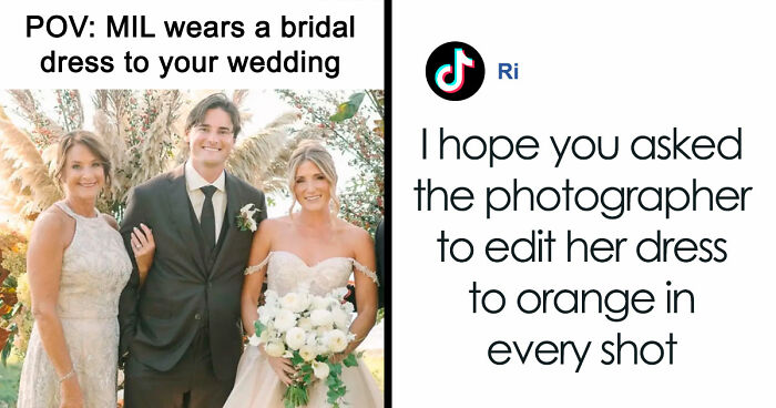 MIL Picks The Worst Possible Dress To Son’s Wedding, Gets Offended They Edit Her In The Photos