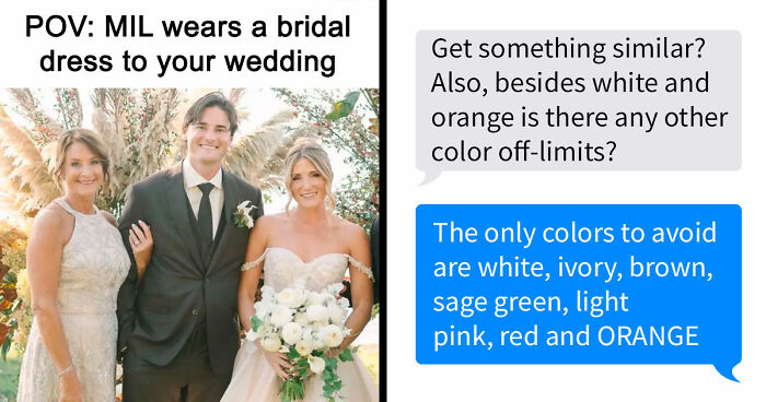MIL Picks The Worst Possible Dress To Son’s Wedding, Gets Offended They Edit Her In The Photos