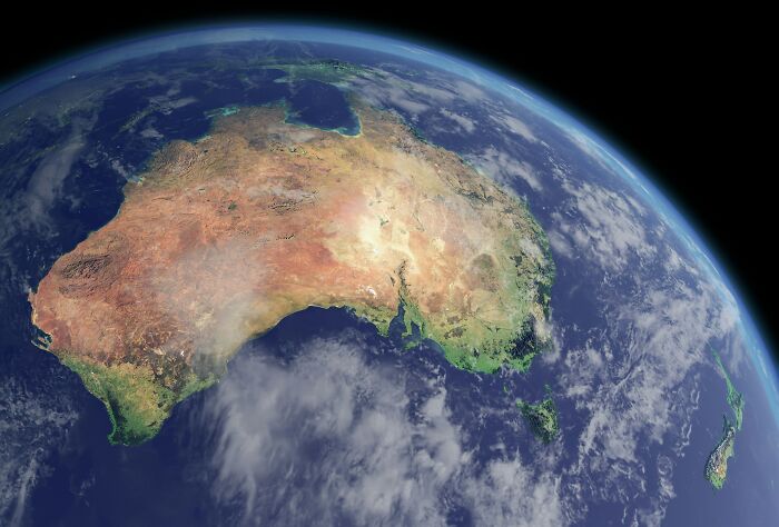 View of Earth focusing on Australia from space
