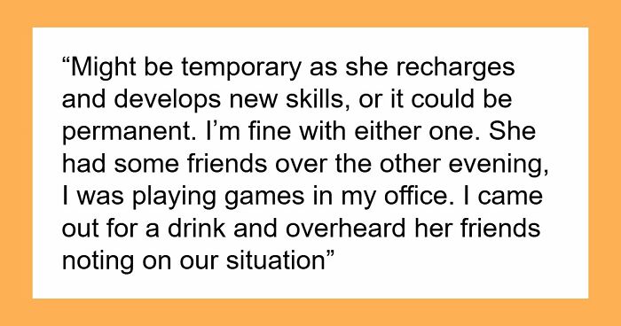 Guy Defends Household Setup To Judgmental Friends, His Breadwinner Comment Leaves His Wife In Tears