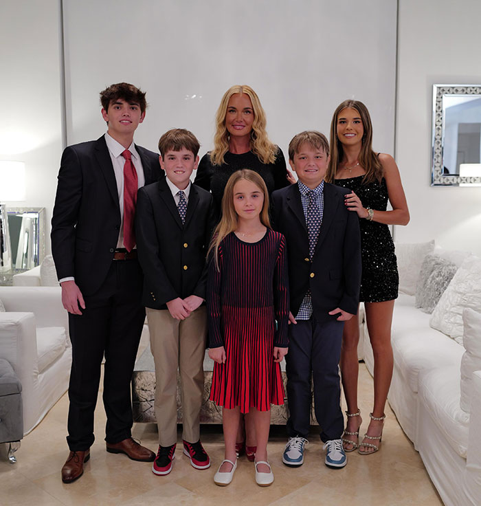 Vanessa Trump with her five children, gathered in a living room, after revealing her harrowing diagnosis.