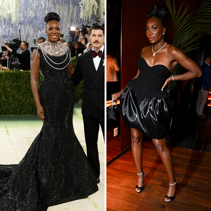 Venus Williams' fashion transformations from a dazzling Met Gala gown to a chic black afterparty dress.