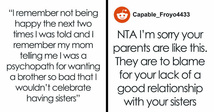 Lonely 16YO Wants A Brother As He Has 5 Sisters, Parents Who Enforced Gender Roles Shame Him For It