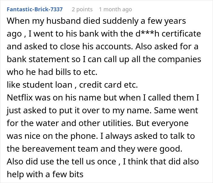 Comments on managing digital afterlife after spouse's d***h
