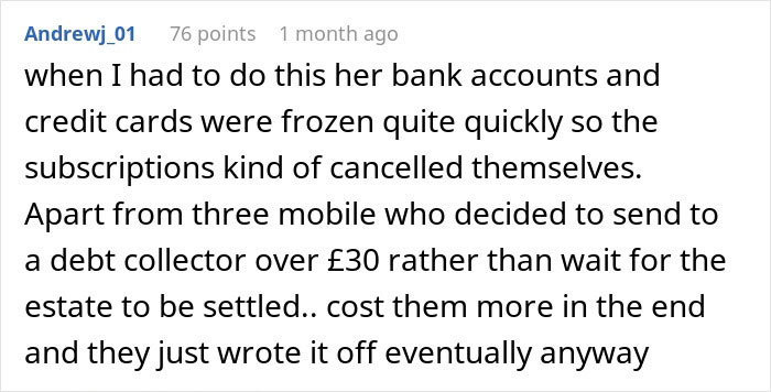 Bank account freezes helping cancel subscriptions for digital afterlife