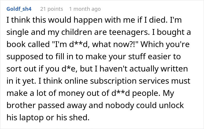 Personal story on digital afterlife challenges with subscriptions and access