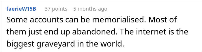 Explanation of digital accounts memorialization as part of digital afterlife
