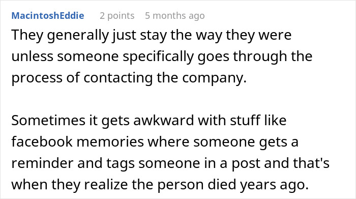 User explains digital afterlife challenges with Facebook memories revealing deceased users