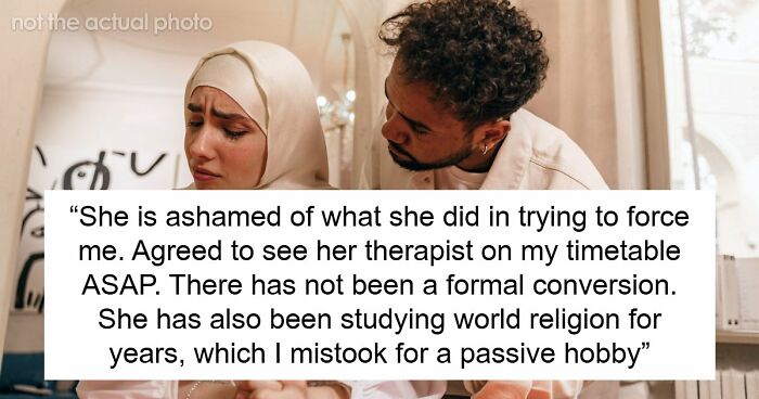 Wife Becomes Muslim Overnight, Husband Calls Her Therapist As She Demands He Do The Same Or Lose Her