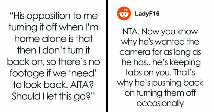 Controlling Man Insists On Keeping Indoor Camera On All The Time, Mad At Wife For Turning It Off