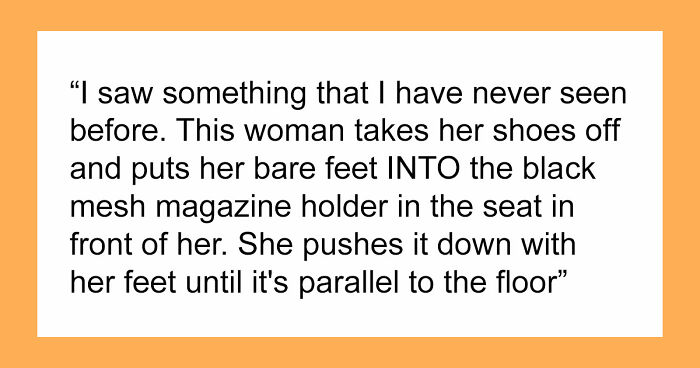Passenger’s Bare-Foot Behavior Leaves Pregnant Woman Shocked: “I Saw Something That I Have Never Seen Before”