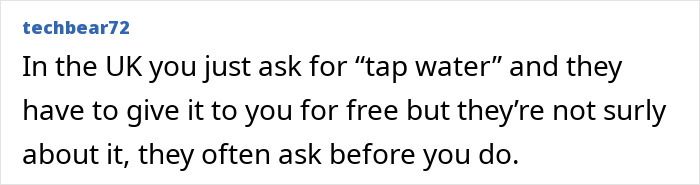 UK tap water free on request policy explained by user techbear72 UK tap water free on request policy explained by user techbear72