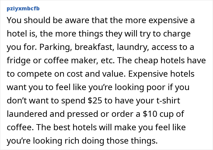 Chat comment on hotel charges and expensive hotel tactics Chat comment on hotel charges and expensive hotel tactics
