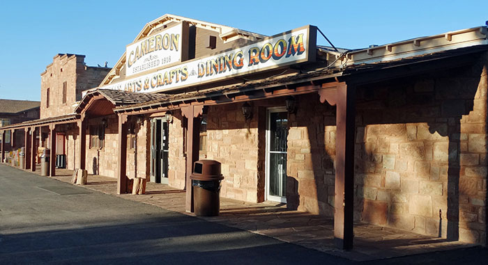 Historic Cameron trading post and dining room building in the US