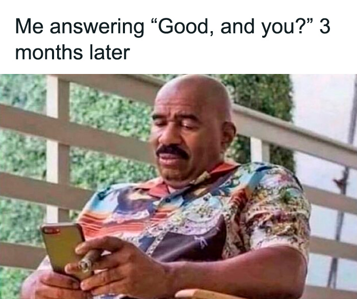 Man looking at phone with skeptical expression for meme
