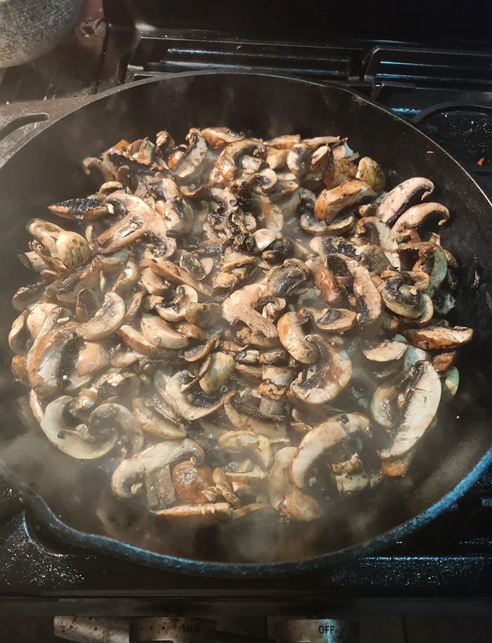 Sautéing mushrooms in pan revealing cooking myths