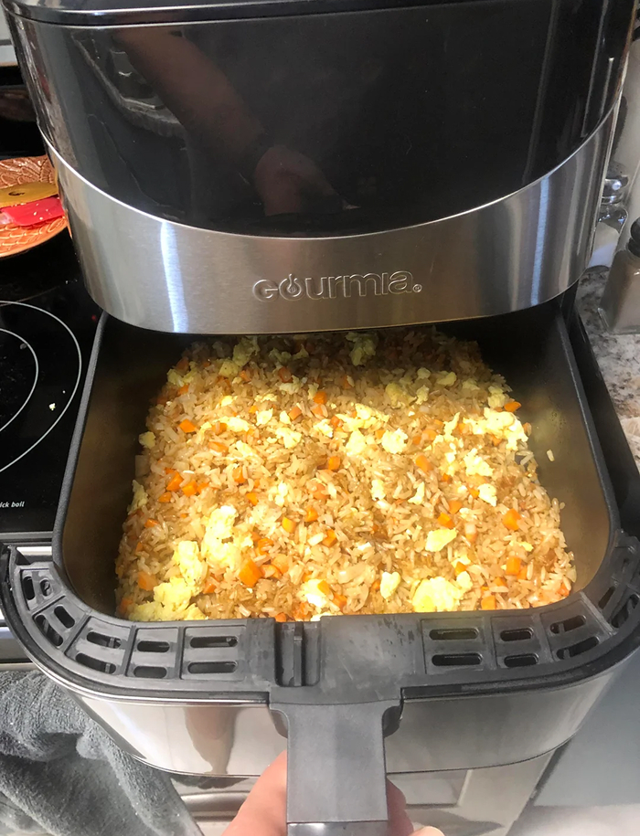 Air fryer cooking fried rice showcasing cooking myths