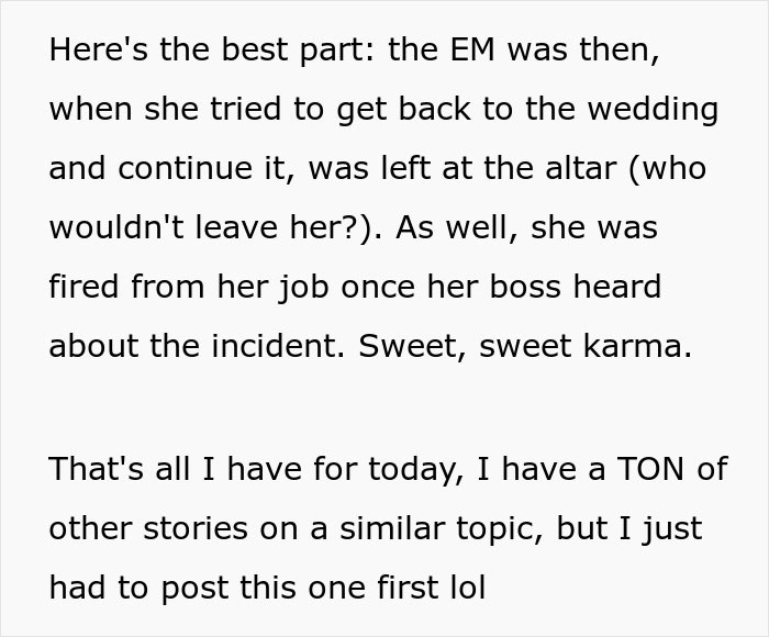 Bride Lies About Food At Her Wedding To Prove A Point But Only Gets Coworker’s Child Hospitalized Bride Lies About Food At Her Wedding To Prove A Point But Only Gets Coworker’s Child Hospitalized