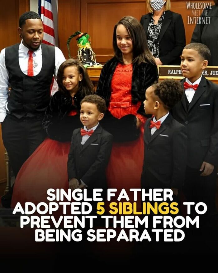 Single father adopts five siblings to keep the family together and prevent separation
