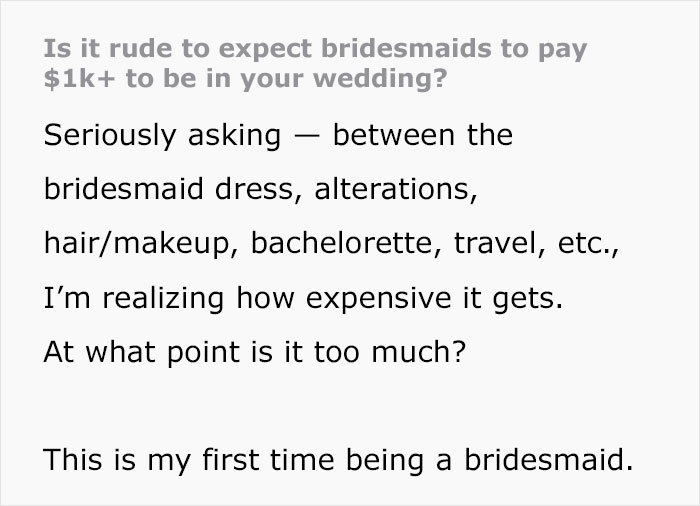 &ldquo;In This Economy?&rdquo;: Friend&rsquo;s Wedding Turns Into A Financial Nightmare For One Bridesmaid
