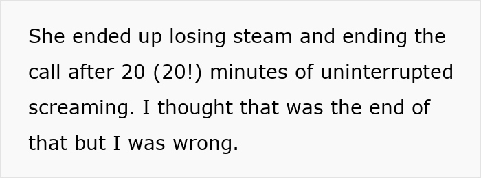 Text excerpt describing 20 minutes of uninterrupted screaming over canceled flight Text excerpt describing 20 minutes of uninterrupted screaming over canceled flight
