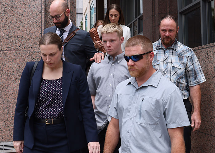 Group leaving courthouse Anna Kepner case Group leaving courthouse Anna Kepner case