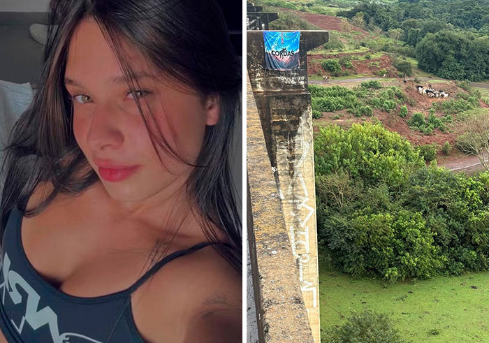 A split image showing a young woman and a view of a banner on a bridge above a landscape, highlighting rookie mistakes and tragedies.