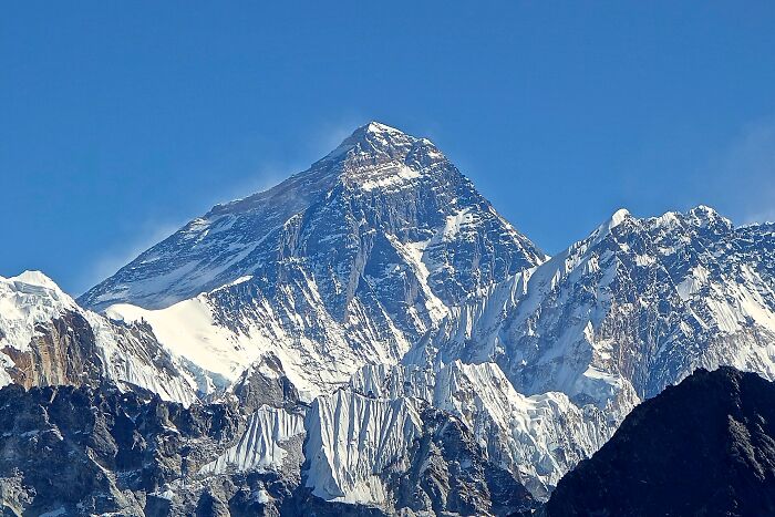 The majestic snow-capped peak of Mount Everest, representing nature's unsolved mysteries.