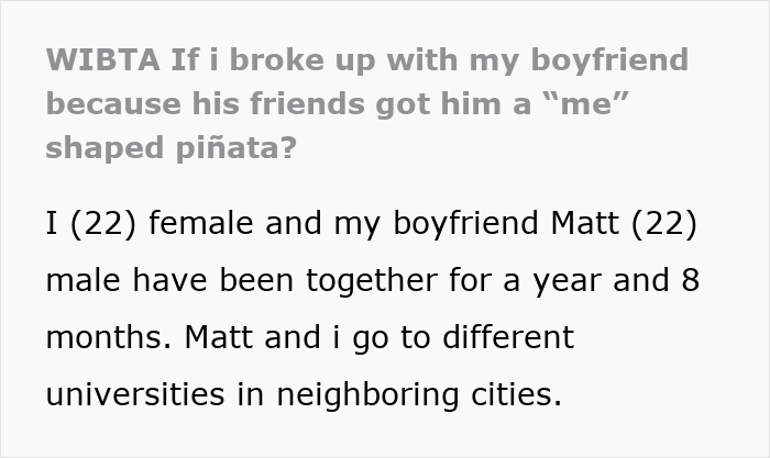 Text about boyfriend piñata and relationship friends from a personal story Text about boyfriend piñata and relationship friends from a personal story